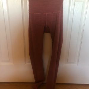 Lululemon Red and pink thin striped leggings